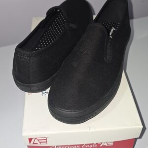 American Eagle Classic Black Canvas Slip-Ons
